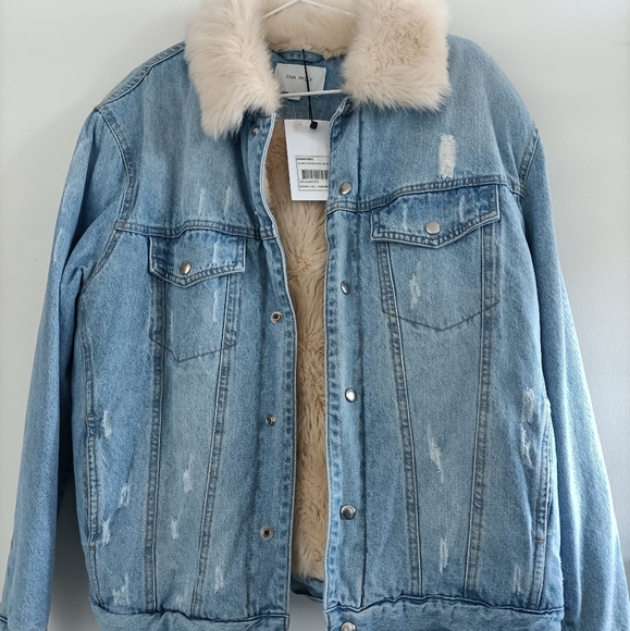 Ena Pelly Classic Denim / faux Fur jacket - Picture 3 of 5